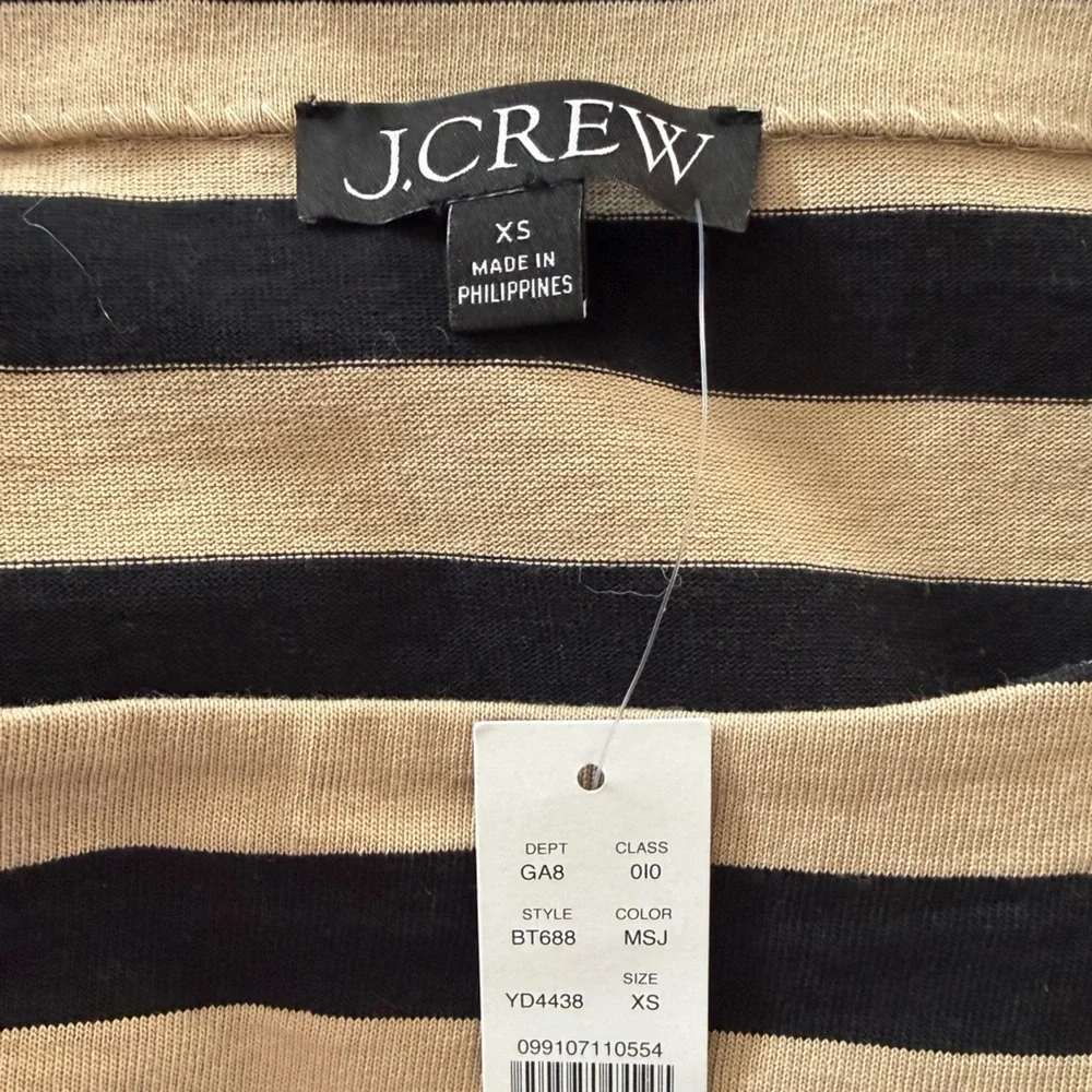 NWT J.Crew Mariner Jersey Cropped Boatneck T Shirt with Feathers - Picture 7 of 7